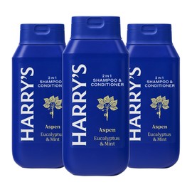 Harry's Men's 2 in 1 Shampoo and Conditioner for All Hair Types, Aspen Scent, 14 Fl Oz, Pack of 3