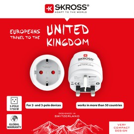 SKROSS Country Travel Adapter - Europe to UK