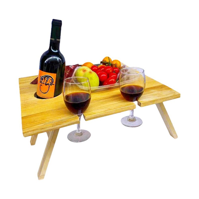 Outdoor Wine Picnic Table Folding Portable Picnic Table and Cheese