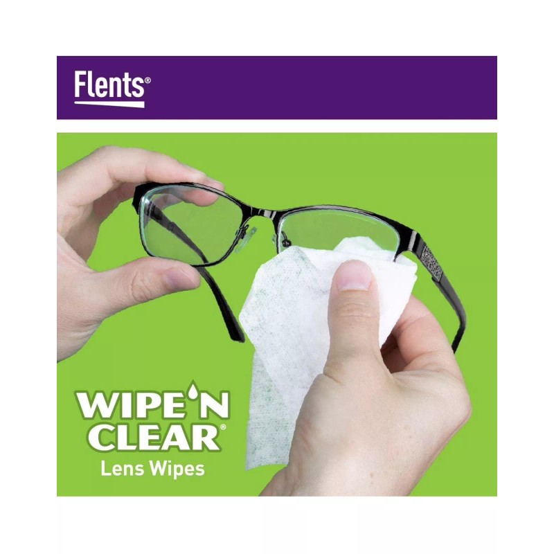 Flents Lens Wipes, Wipe 'N Clear, 150 Count, Pre-Moistened, Streak-Free