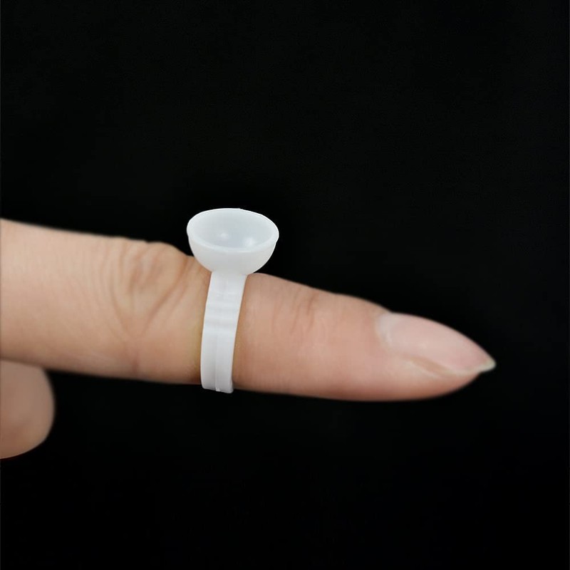 100 Pieces Lash Glue Holder Rings Cups Pigment Rings False