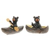 The Bridge Collection Canoeing & Kayaking Black Bear Figurines, Set