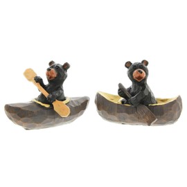 The Bridge Collection Canoeing & Kayaking Black Bear Figurines, Set of 2 Assorted
