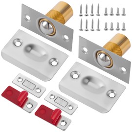 Uordirya 4 Pcs Ball Catch for Top of Door, Closet Door Ball Catch Replacement with Extra Long Screws & Magnetic Latch Combo, Stainless Steel Adjustable Hardware for Cabinet, Pantry,Office