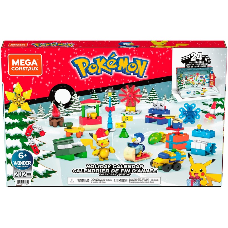 MEGA Pokémon Building Toys Set, Holiday Calendar with 202 Pieces,