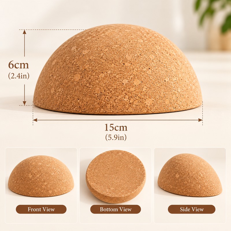 Cork Balance Dome for Yoga & Pilates – Natural Textured