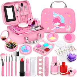 Makeup Set, Toys, Girls, 6, 7, 8, 9, 10, 11, 12 Years Old, Present, Cosmetic Set, Pretend Play, Dressers, Compact Makeup Set, Girls, 19 Pieces, Dressers, Children, Pretend Play, Birthday, Christmas