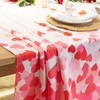 Joyfol Day Valentines Tablecloth Square，Red Heart Polyester Fabric Table Cloth，Washable