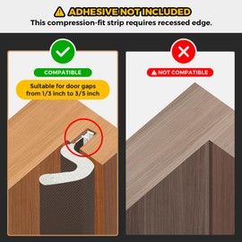 Weather Stripping Door Seal Strip - Soundproof Q-Shaped Foam for Exterior Door Frame, Large Gap Seal, Noise Cancelling, Easy to Install (Brown, 60FT)
