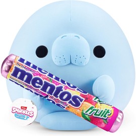 Snackles Series 2 Wave 2, Snack Swap, Sea Cow, Manatee, 35 cm Cuddly Squishy Comfort Plush with License Snack Brand Accessory (Sea Cow, Mentos)