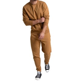 Fruit of the Loom Men's Eversoft Fleece Sweatpants & Joggers with Pockets, Moisture Wicking & Breathable, Sizes S-4x, Joggers - Golden Pecan, X-Large