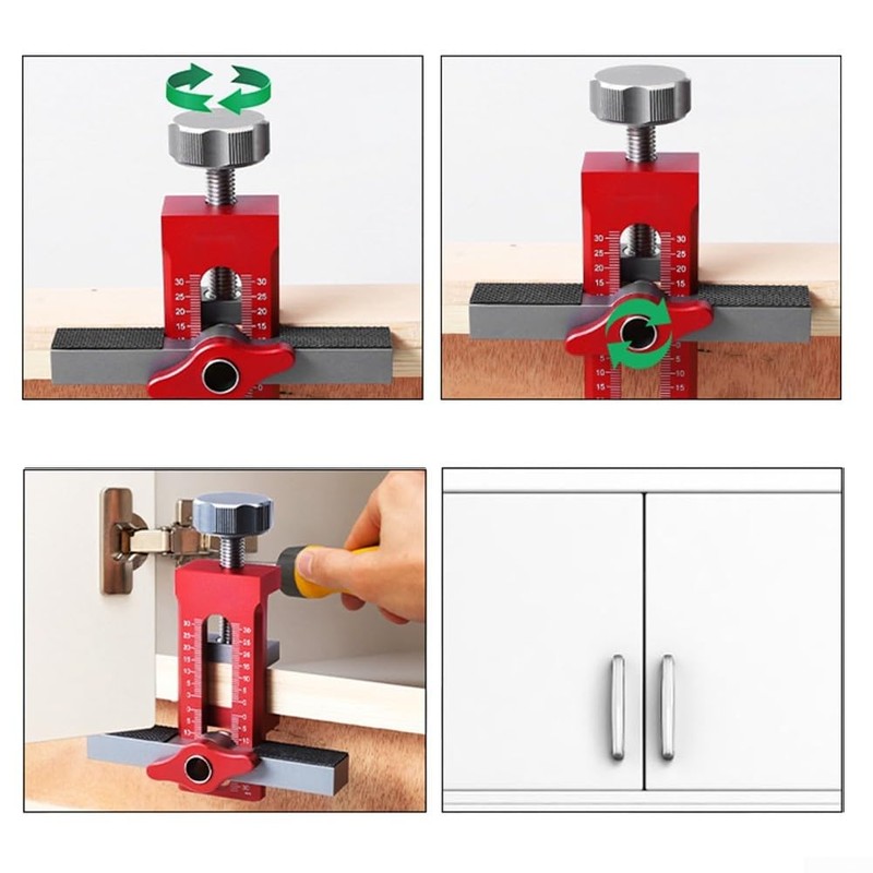Cabinet Door Assembly Aid 0-55mm Height Adjustable Aluminum Alloy Various