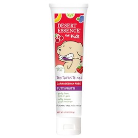 Desert Essence Fluoride-Free Toothpaste Gel for Kids - Tutti Frutti Flavor - Safe for Toddlers and Babies - Gluten-Free, SLS-Free, Non-Fluoride - Safe