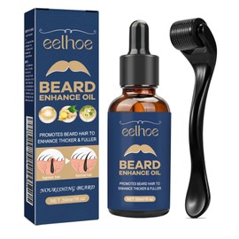 Beard Growth Kit, Beard Growth Set with Beard Roller, Beard Growth Serum Oil/Beard Roller, Beard Growth Kit, Stimulates Moustache and Hair Growth, Gifts for Men, Father (Blue HLY)