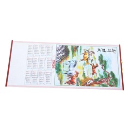 DIYEAH Traditional Chinese Calendar 2026 Horse Year Hanging Scroll - Artistic Wall Decor for Home & Office Perfect for Chinese New Year Celebrations