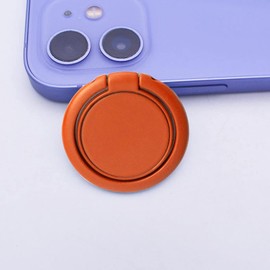 [2 Pack] Matte Finish Round Ultra-thin Cell Phone Ring Holder Stand,360 Degree Rotation and 180 Degree Adjustable Finger Ring Kickstand with Frosted Metal Phone Grip (Orange)