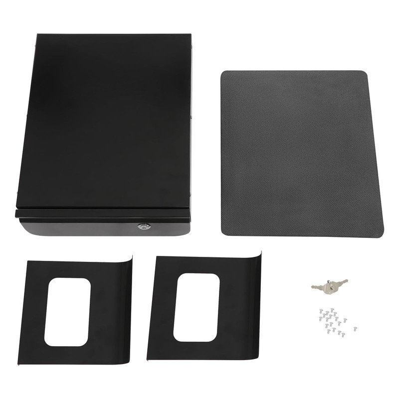 Lockable Under Desk Sliding Storage Drawer - Black, 13'