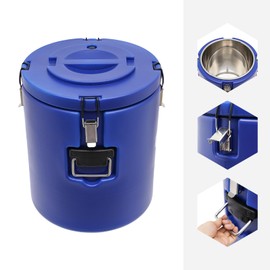 27QT Hot and Cold Food Warmer - 30L Insulated Carrier With Stainless Steel Lining for Soup and Storage - Cooler Box, Blue