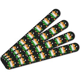 St. Patrick's Day Irish Flag Shamrock Double-Sided Nail File Emery Board Set 4 Pack