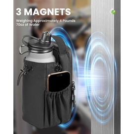 Magnetic Gym Bag for Men and Women, Attaches to Gym Equipment, Golf Cart & Outdoor Metal Surfaces, Hands-Free Water Bottle Holder Carrier for Fitness, Sports & Golf Accessories