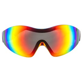 Birdz Eyewear Boogie Foam Padded Motorcycle Ski Skydiving Z87.1 Safety Goggles Black Frames with ReflecTech Red Anti-Fog Lenses