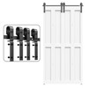 ROOMTEC Bi-Folding Sliding Barn Door Hardware Track Kit, Black Roller