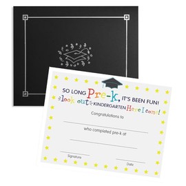Happy Graduates So Long Pre-K Diplomas and Grad Cap Diploma Covers, Set of 60, Graduation