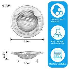 Set of 4 Splash Guard Strainer for Thermomix TM6 TM5 TM31 Mix Slider Stainless Steel Replacement Filter Accessories