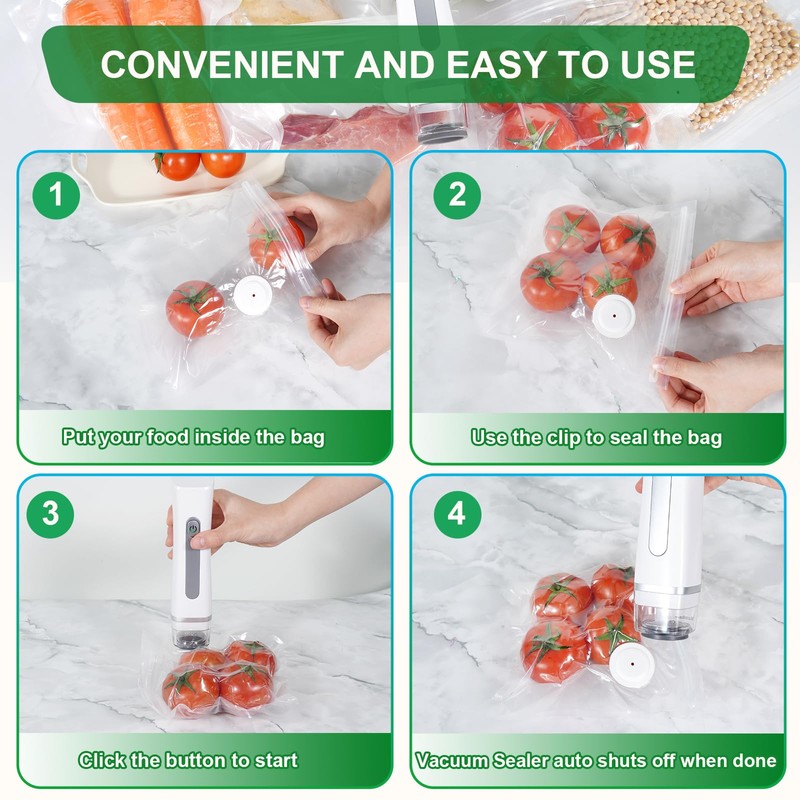 Reusable Vacuum Sealer Bags for Food Storage, 30 Pack BPA-Free