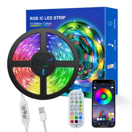 ADRESUNO WS2812b LED Strip Ket Individually Addressable LED Strip 9.8FT 30Pixels/m,Smart LED Lights,Bluetooth APP Remote Control Music Sync, USB 5V for Room Home TV Party Decoration