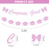 Pink Glitter Graduation Banner Decorations Supplies, Exquisite Hanging Glitter Graduation