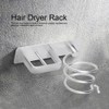Aluminum Wall Mounted Shelf Hair Dryer Rack Organizer Holder Stand
