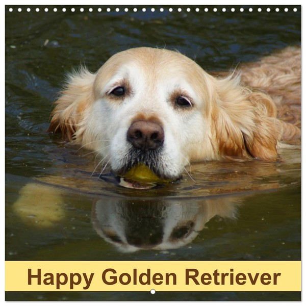 Happy Golden Retriever (Wall Calendar 2026 12" x 24" /