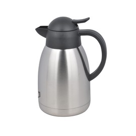 METRO Professional 1 Litre Stainless Steel Vacuum Flask with Push Button Ideal for Restaurant, Events and Catering
