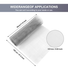 Stainless Steel Wire Mesh 30 x 120 cm, Fly Screen Stainless Steel, Fine Mesh Wire Mesh, Vole Grid, Prevents Mice, Insects, Snakes - Robust Stainless Steel Wire Mesh