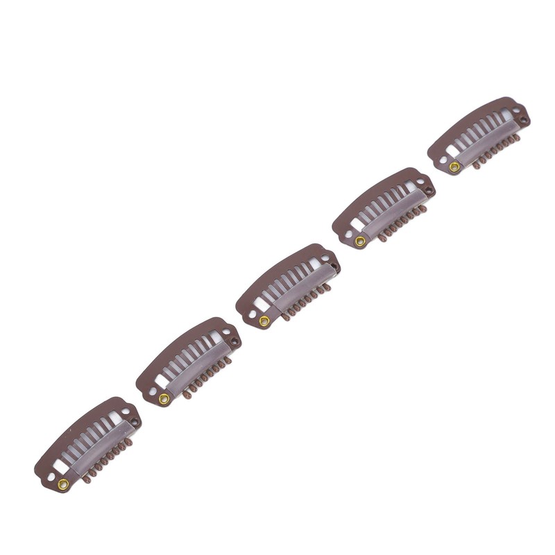 50pcs 8 Tips 8 Teeth Snap Comb Wig Clips Stainless