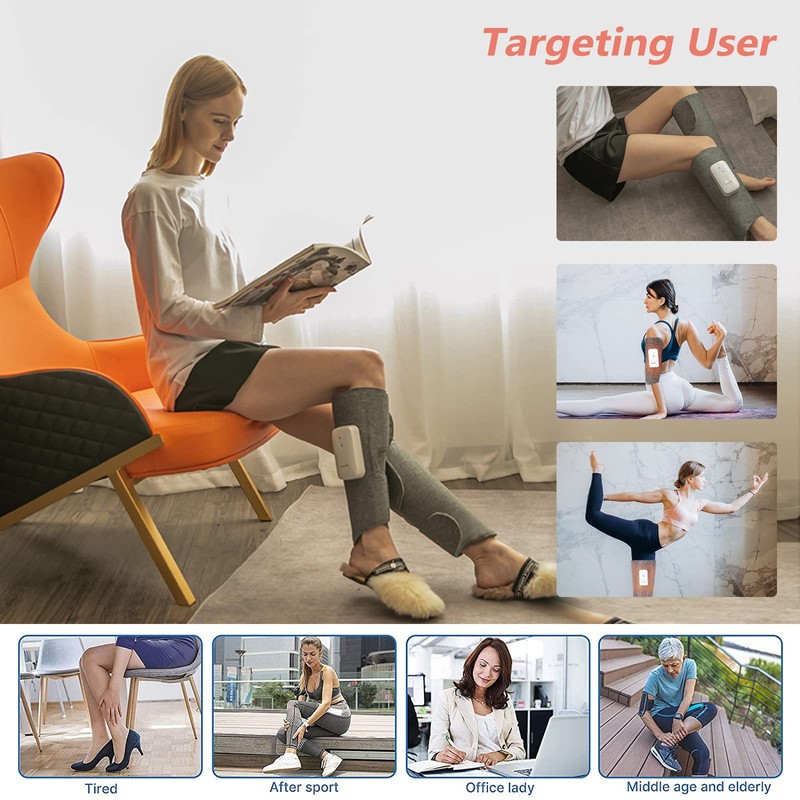 Wireless Leg Massager, HOLDPEAK Leg and Calf Massager with Heat
