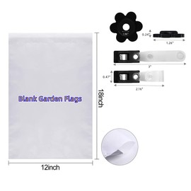 Blank Sublimation Garden Flag 12 x 18 Inch DIY Lawn Flags Polyester Single Sided Flag with Free Anti-Wind Clip and Stopper Yard Flag for Garden or Yard Decoration (10 Pack)