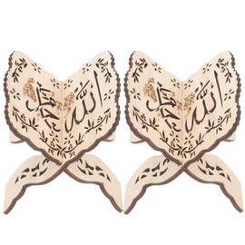Ciieeo 2pcs Bible Bookshelf Wooden Quran Folding Stand Religious Book Stand Wooden Quran Stand Desk Topper Cookbook Stand Book Mark holy Book Stand Muslim Book Desktop Student Craft Rack