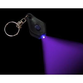 LED Keychain Flashlight - Teardrop Slide/Squeeze Dual Switch - Ultraviolet Black Light 385 nM True-UV
