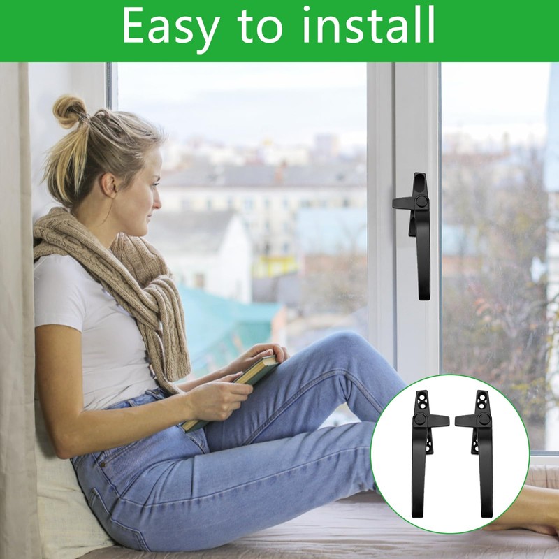 Universal Window Handle Replacement Kit Black Double Glazing Window Handles
