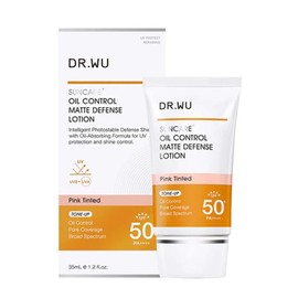 DR.WU Oil Control Mat Defense Lotion SPF 50+ PA+++ Sunscreen Makeup Base Oily Skin Mixed Skin Sebum Shine Prevention UV Care Face Neck Sensitive Skin Hypoallergenic Moisturizing 35ml