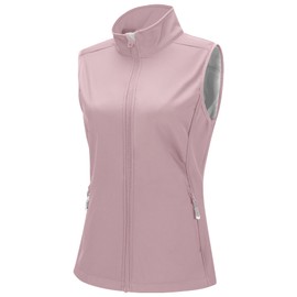33,000ft Women's Running Vest Fleece Lined Zip Up Windproof Lightweight Softshell Vests Outerwear for Golf Hiking Sports