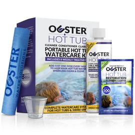 Bio Ouster Hot Tub Chemicals Watercare Kit - Inflatable Hot Tub Chemical Kit, Hot Tub Cleaner, Spa Chemicals for Hot Tub, Spa Cleaner for Hot Tub - 3in1 Weekly Care, Tub Restoration, Towel, Cup (Kit)