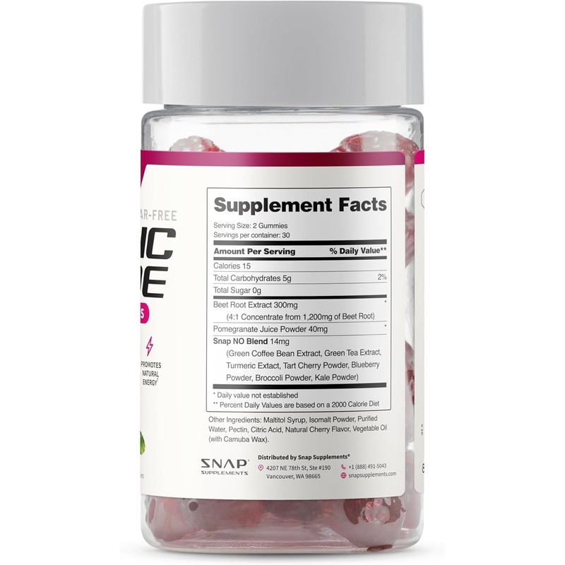 Nitric Oxide Gummies – Beetroot 300mg with Pomegranate for Circulation,