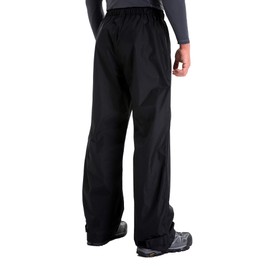 clothin Men's Waterproof Rain Pants Elastic Waist Drawstring Insulated Ski Pants with Zipper Pockets(Black 2XL)