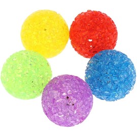 PurYupearl 5 Pcs Cat Bell Crystal Ball Sound Pet Game Kitten Plastic Interactive Rattle for Indoor Cats Balls with Bells Teaser, Cat Toys for Bored Indoor Adult Cats,Random, As The pictures