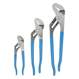Channellock 3pc Tongue & Groove Pliers Set GS-3 - Laser Heat-Treated Teeth, High Carbon Steel - 6.5", 9.5", 12"