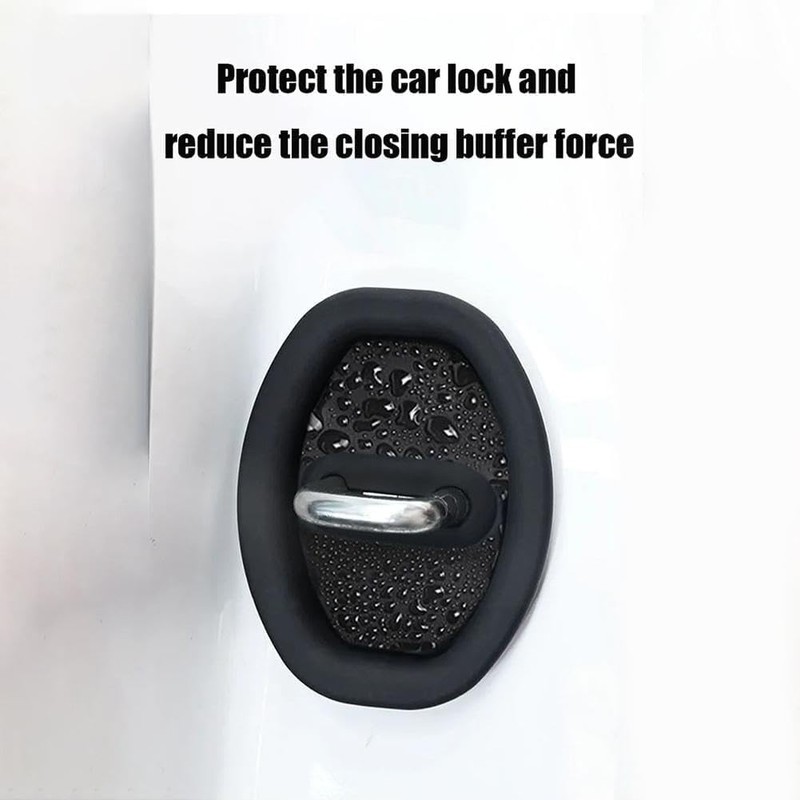 4 Pcs Car Silicone Door Latch Protective Covers, Universal Fit,
