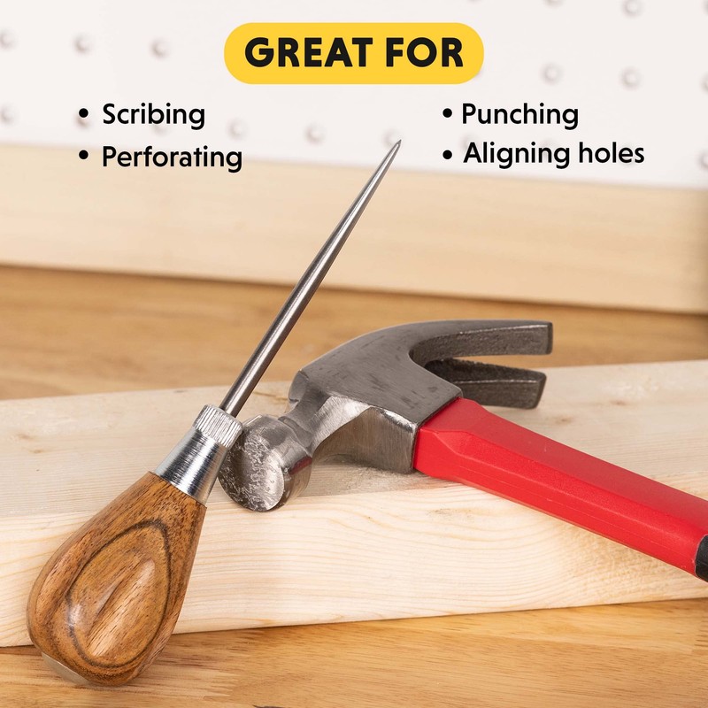 General Tools Scratch Awl Tool with Hardwood Handle - Scribe,
